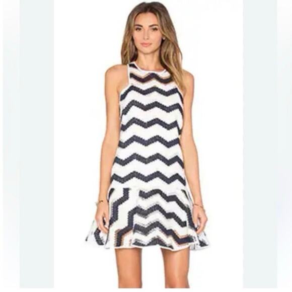 Revolve Milly Blue And White Textured Dress Size 10‎ - Picture 1 of 11